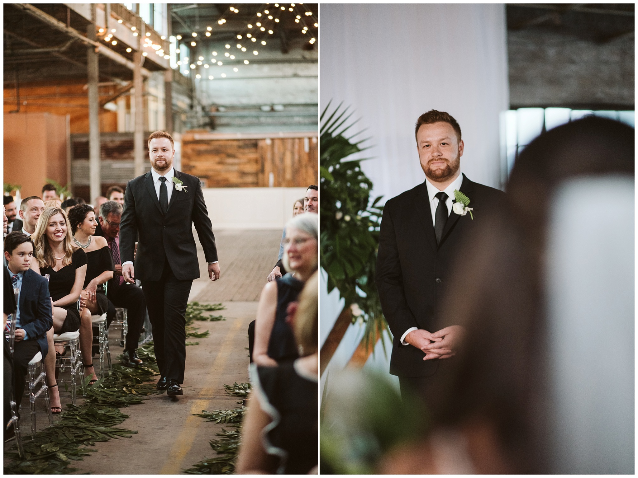 groom walking down the aisle